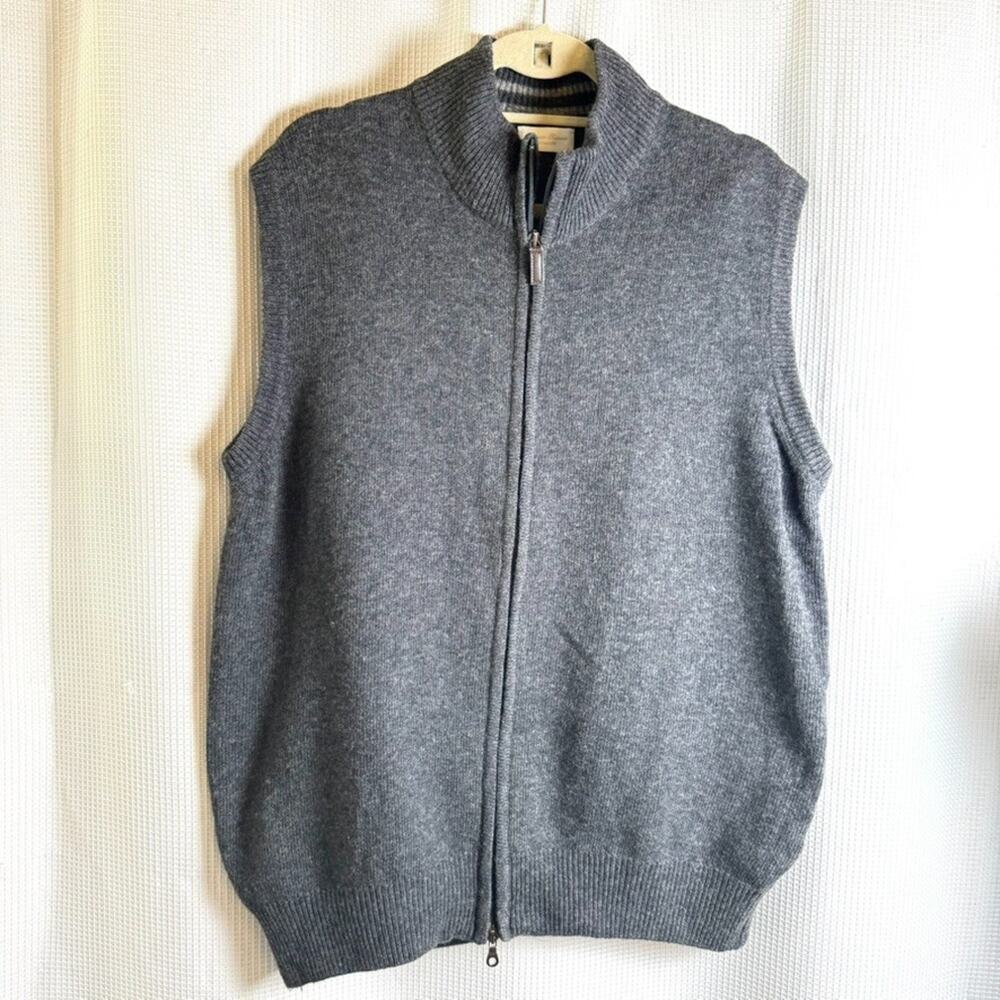 Vintage Linea Rossa Full Zip Vest Italy Gray Wool Blend Men’s Size Large Retro
